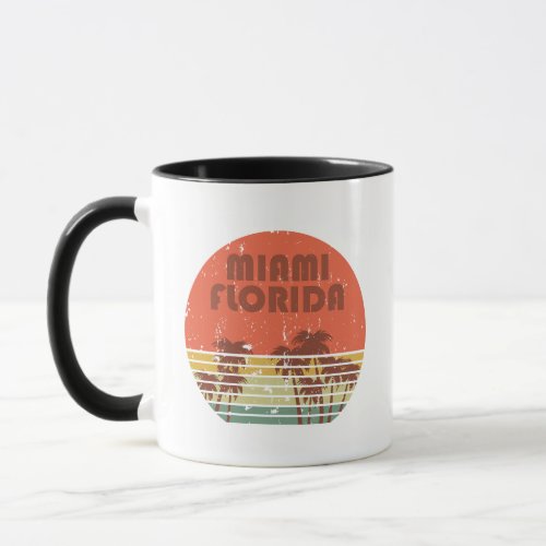 Miami beach Florida vintage sunset Mug