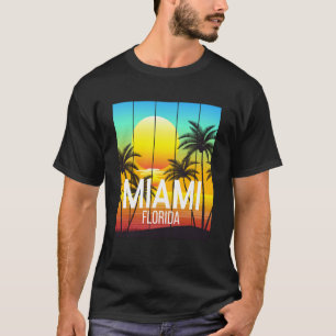 Miami Beach Florida Vintage Sunset Summer Vacation T-Shirt