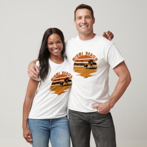 Miami Beach Florida vintage sunset T_Shirt