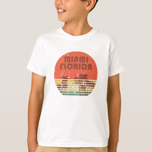 Miami beach Florida vintage sunset T_Shirt