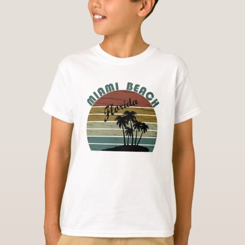 Miami Beach Florida vintage sunset T_Shirt