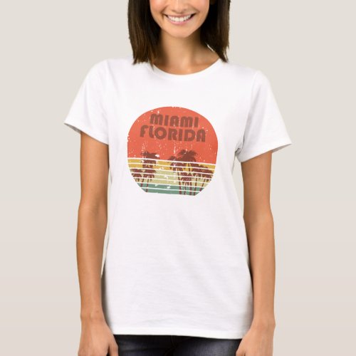 Miami Beach Florida vintage sunset T_Shirt