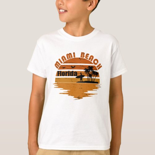 Miami Beach Florida vintage sunset T_Shirt