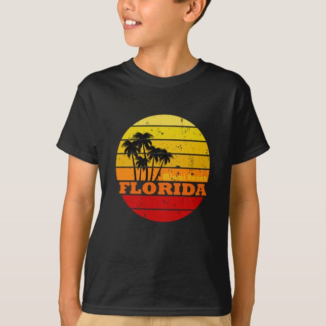 Miami beach Florida vintage sunset T-Shirt (Front)