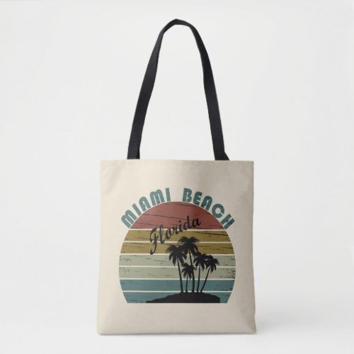 Miami Beach Florida vintage sunset Tote Bag