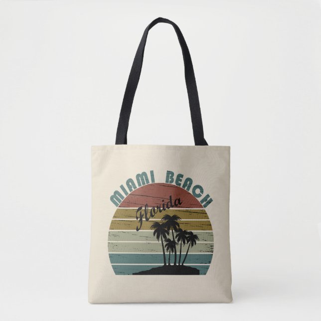 Miami Beach Florida vintage sunset Tote Bag (Front)
