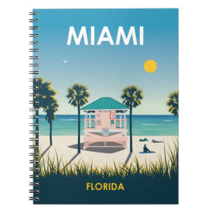 Miami Beach Florida Vintage Travel Notebook