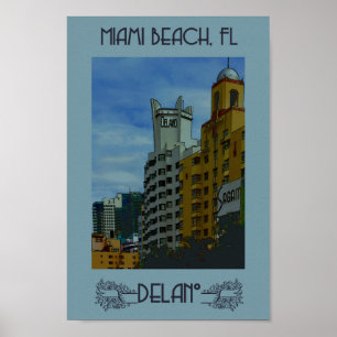 Miami Beach Florida Vintage Travel Poster