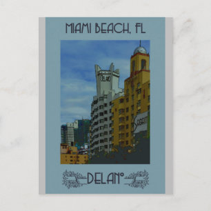 Miami Beach Florida Vintage Travel Poster Postcard