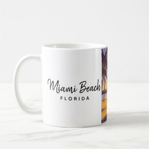 Miami Beach Florida Vintage Watercolor Art Coffee Mug