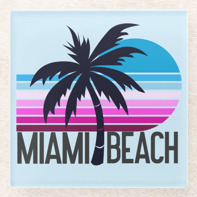 Miami Beach   Glass Coaster (Front)