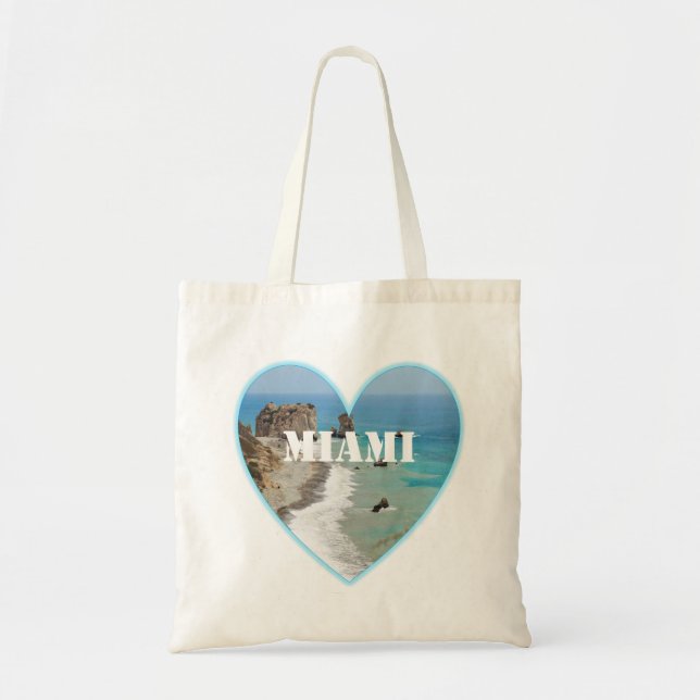 Miami Beach Heart Budget Tote (Front)