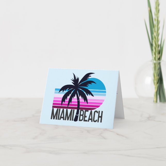 Miami Beach  Letterpress Thank You Card (Front)