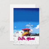 Miami Beach Life guard hut poster (Front/Back)
