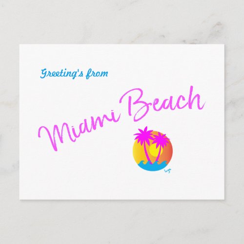 Miami_Beach_logo_sun_palms_pink Postcard