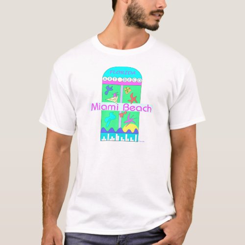 Miami Beach love Art Deco T_Shirt