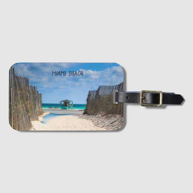 "Miami Beach" Luggage Tag (Front Horizontal)
