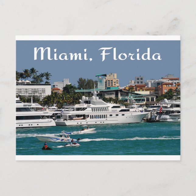 Miami Beach  Marina Florida Travel Postcard (Front)