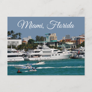Miami Beach Marina Florida Travel Postcard