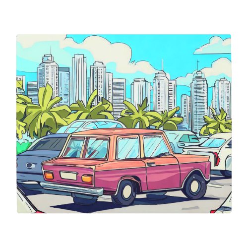 Miami beach metal print