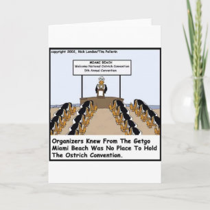 Miami Beach Ostrich Convention Funny Gifts & Tees Card