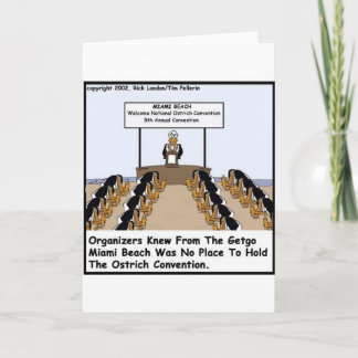 Miami Beach Ostrich Convention Funny Gifts & Tees Card
