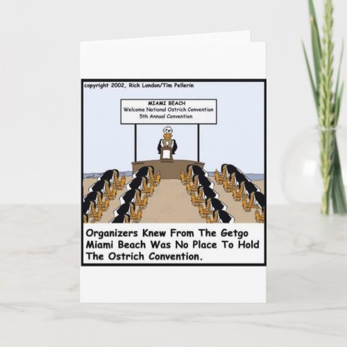 Miami Beach Ostrich Convention Funny Gifts  Tees Card