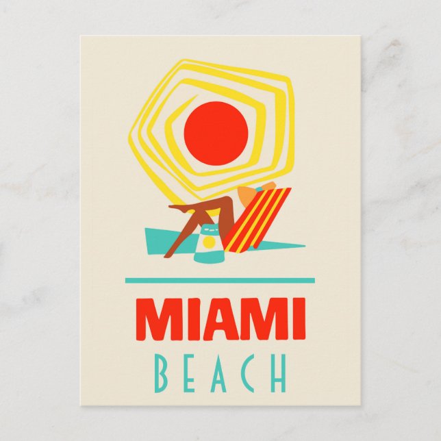 Miami Beach Poster Postcard (Front)