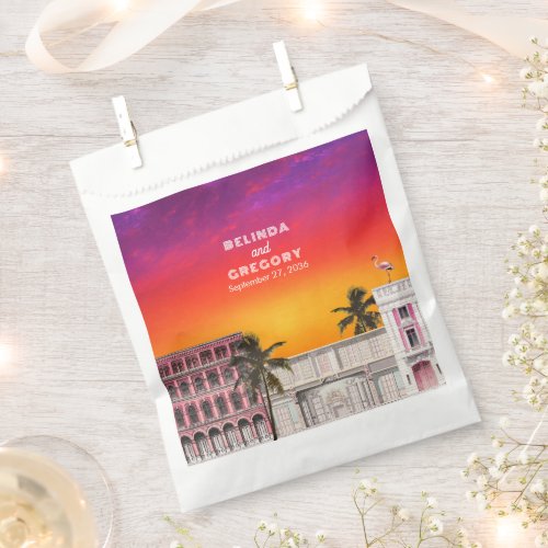 Miami Beach Rainbow Row Charleston Palm Wedding Favor Bag