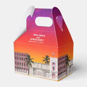 Miami Beach Rainbow Row Charleston Palm Wedding Favor Boxes