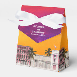 Miami Beach Rainbow Row Charleston Palm Wedding Favor Boxes