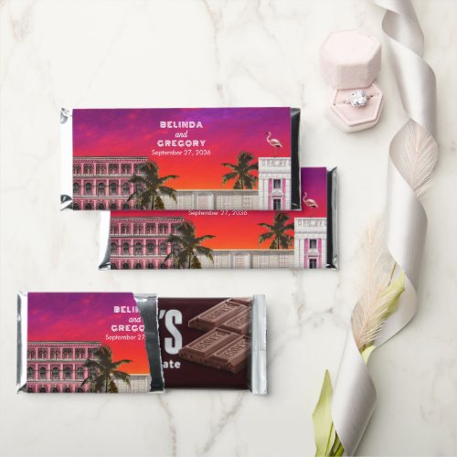 Miami Beach Rainbow Row Charleston Palm Wedding Hershey Bar Favors