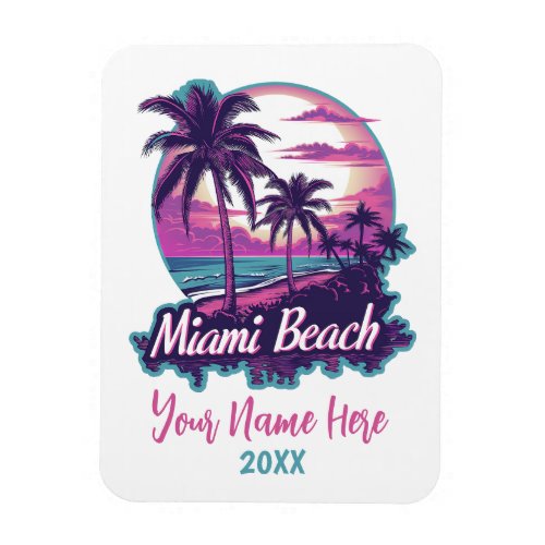 Miami Beach Retro Magnet