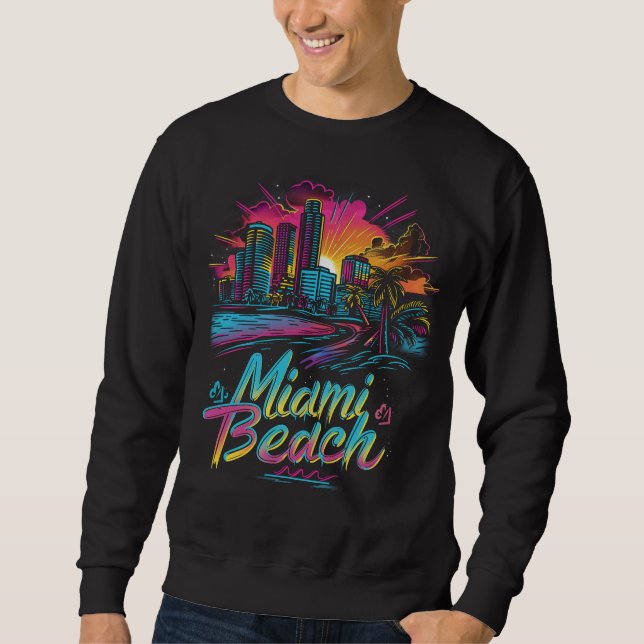 Miami Beach Retro Vibes Sweatshirt (Front)