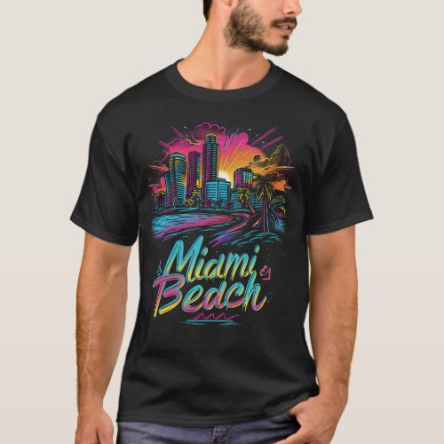 Miami Beach Retro Vibes T_Shirt