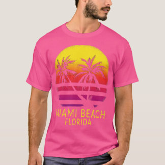 Miami Beach South Florida Vintage Tropical Sunset  T-Shirt