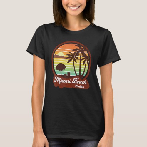 Miami Beach Souvenirs Florida Vintage Retro 70s 80 T_Shirt