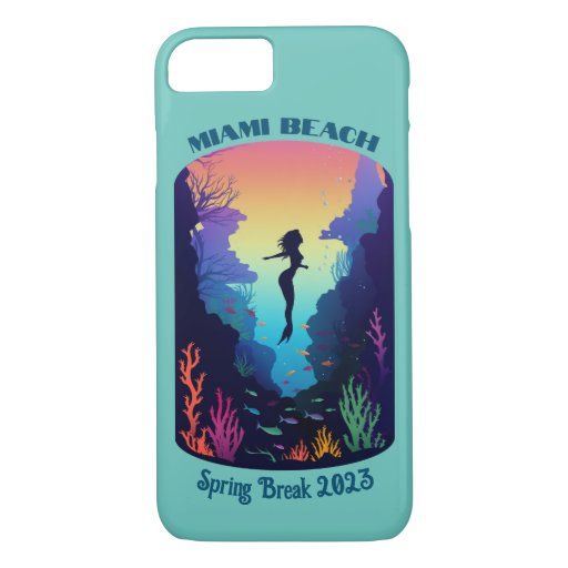 Miami Beach Spring Break 2023 Mermaid Reef iPhone 8/7 Case