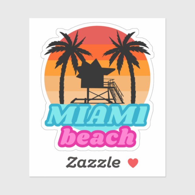 Miami beach Summer time Lifeguard tower 1 Sticker (Sheet)
