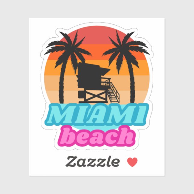 Miami beach Summer time Lifeguard tower 2 Sticker (Sheet)