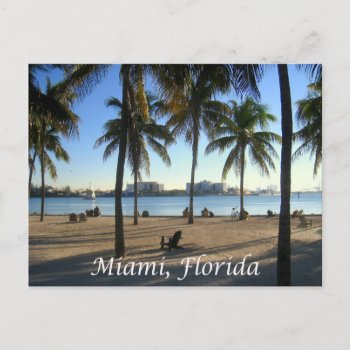 Miami Beach Sunset Florida  Usa Postcard by merrydestinations at Zazzle