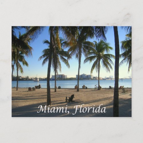Miami Beach Sunset Florida USA Postcard
