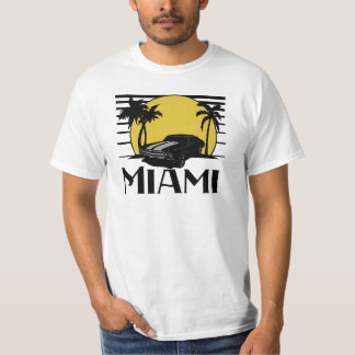 Miami Beach Sunset Surf Car T-shirt
