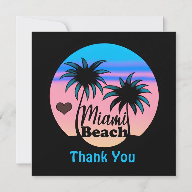 Miami Beach  Thank You Card (Front)