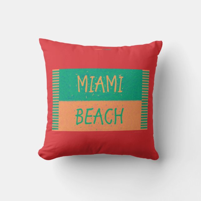 MIAMI BEACH THROW PILLOW (Front)