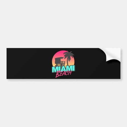 Miami Beach Travel Vintage   Bumper Sticker