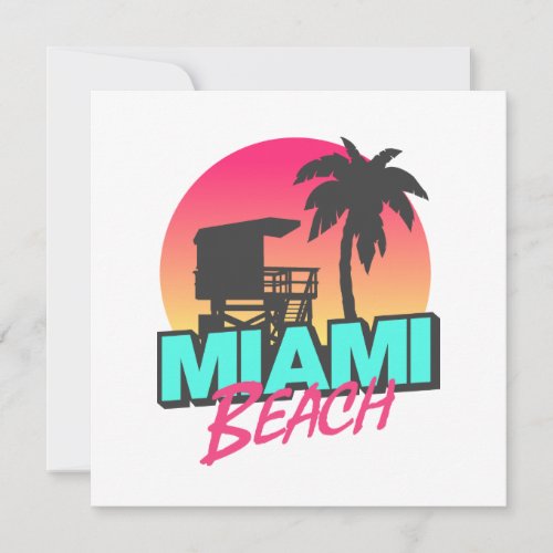 Miami Beach Travel Vintage  Card
