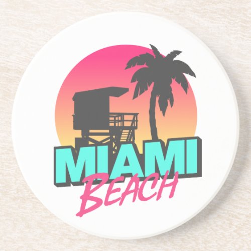 Miami Beach Travel Vintage  Coaster