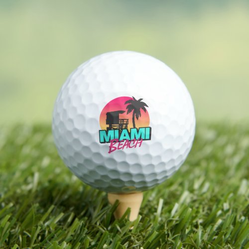 Miami Beach Travel Vintage  Golf Balls