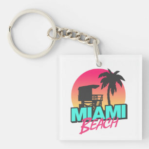 Miami Beach Travel Vintage  Keychain
